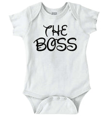 The Boss Romper Bodysuit-Direct To Garment Print-Brisco Baby