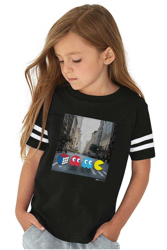 The Beatles Pac-Man Toddler Football Jersey Tee-Direct To Garment Print-Brisco Baby