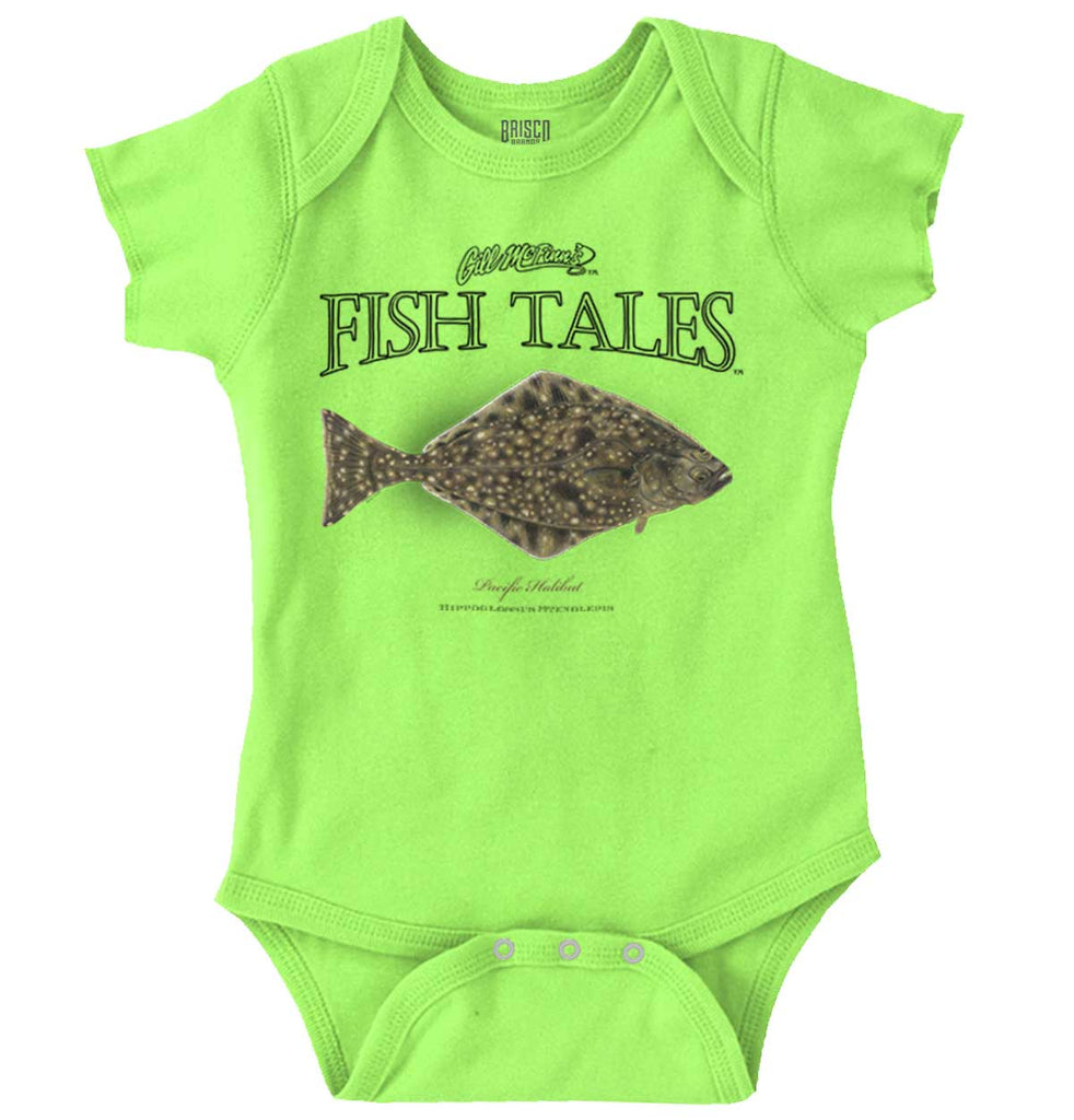 Pacific Halibut Romper Bodysuit-Direct To Garment Print-Brisco Baby