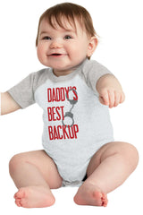 Daddy's Best Backup Raglan Romper Bodysuit-Direct To Garment Print-Brisco Baby