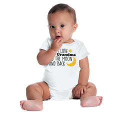 Grandma To Moon And Back Romper Bodysuit-Direct To Garment Print-Brisco Baby