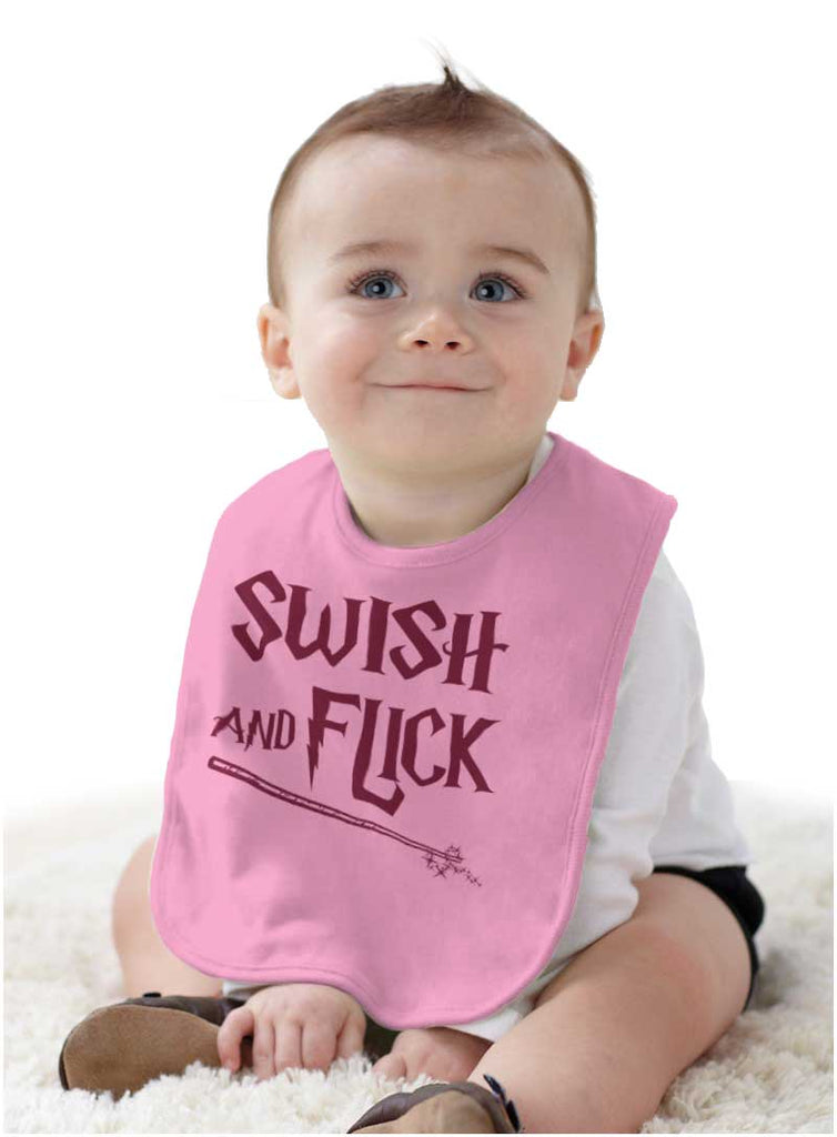 Swish And Flick Infant Baby Bib-Direct To Garment Print-Brisco Baby