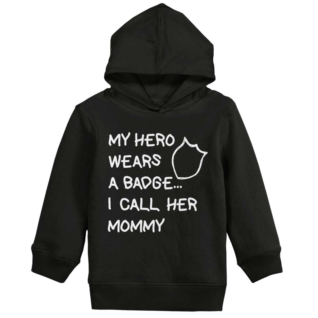 Hero Wears Badge Toddler Pullover Hoodie-Direct To Garment Print-Brisco Baby