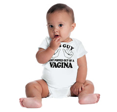 Popped Out of Vagina Romper Bodysuit-Direct To Garment Print-Brisco Baby