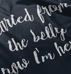 Started From The Belly Romper Bodysuit-Direct To Garment Print-Brisco Baby