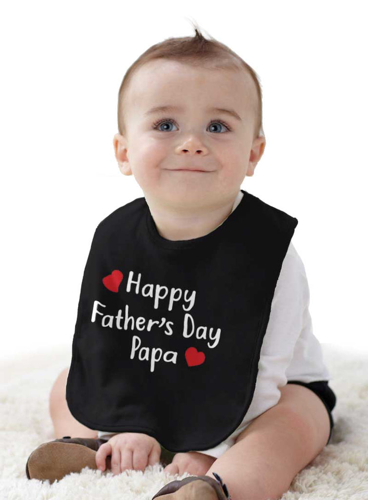 Happy Fathers Day Papa Infant Baby Bib-Direct To Garment Print-Brisco Baby