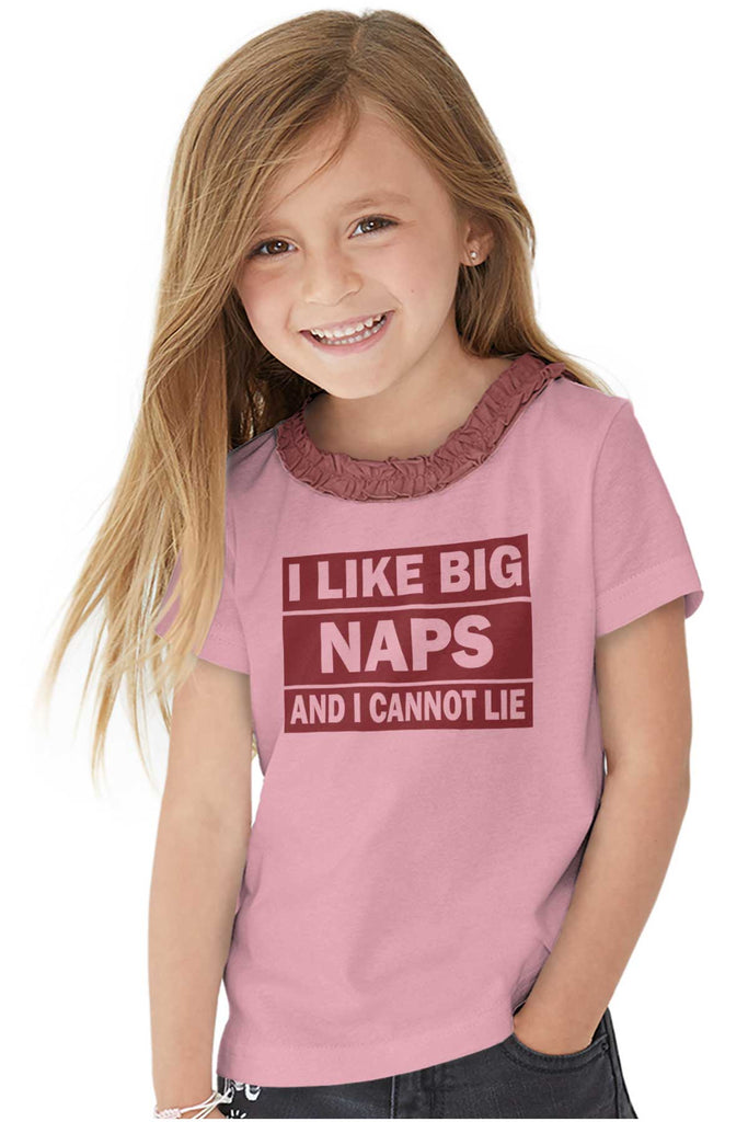 Big Naps Toddler Ruffled Trim T-Shirt-Direct To Garment Print-Brisco Baby
