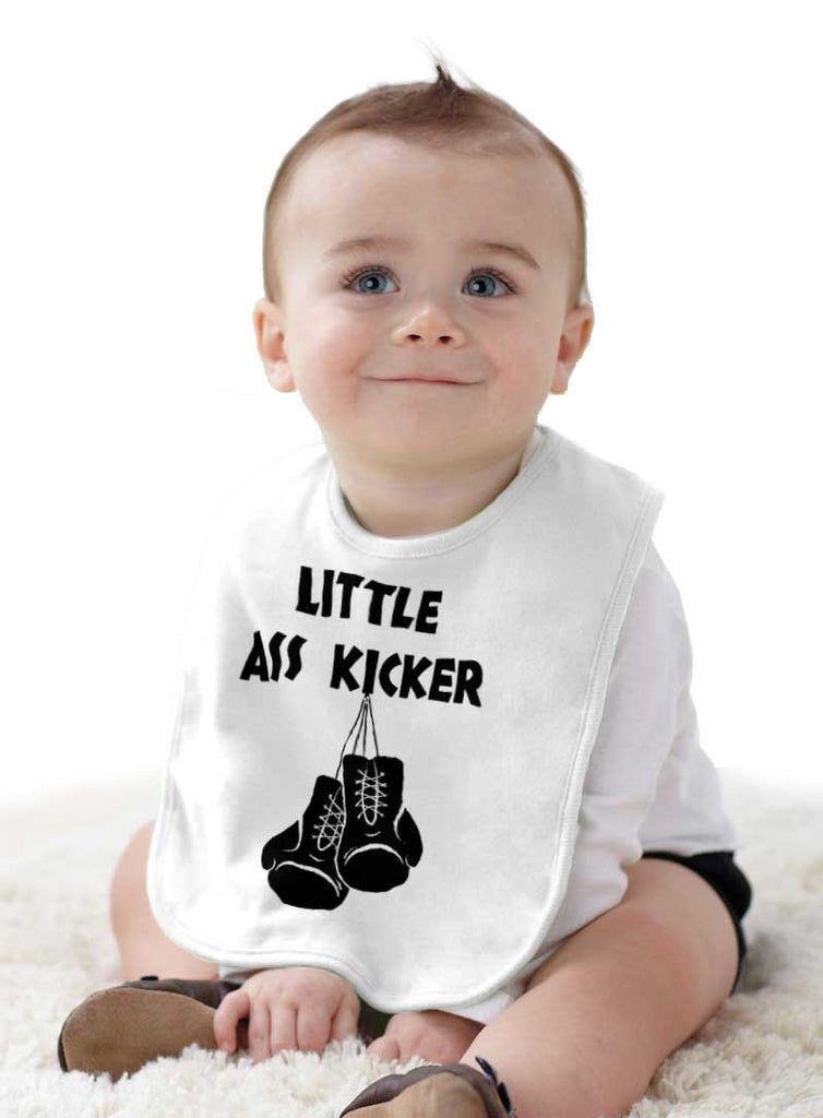 Little Ass Kicker Infant Baby Bib-Direct To Garment Print-Brisco Baby