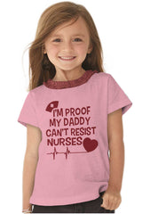 Can't Resist Nurses Toddler Ruffled Trim T-Shirt-Direct To Garment Print-Brisco Baby