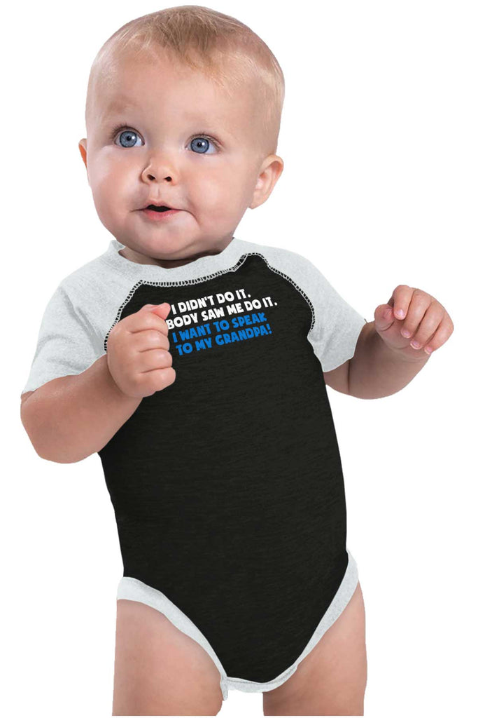 I Didn't Do It Raglan Romper Bodysuit-Direct To Garment Print-Brisco Baby
