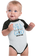 Cross Of God Raglan Romper Bodysuit-Direct To Garment Print-Brisco Baby