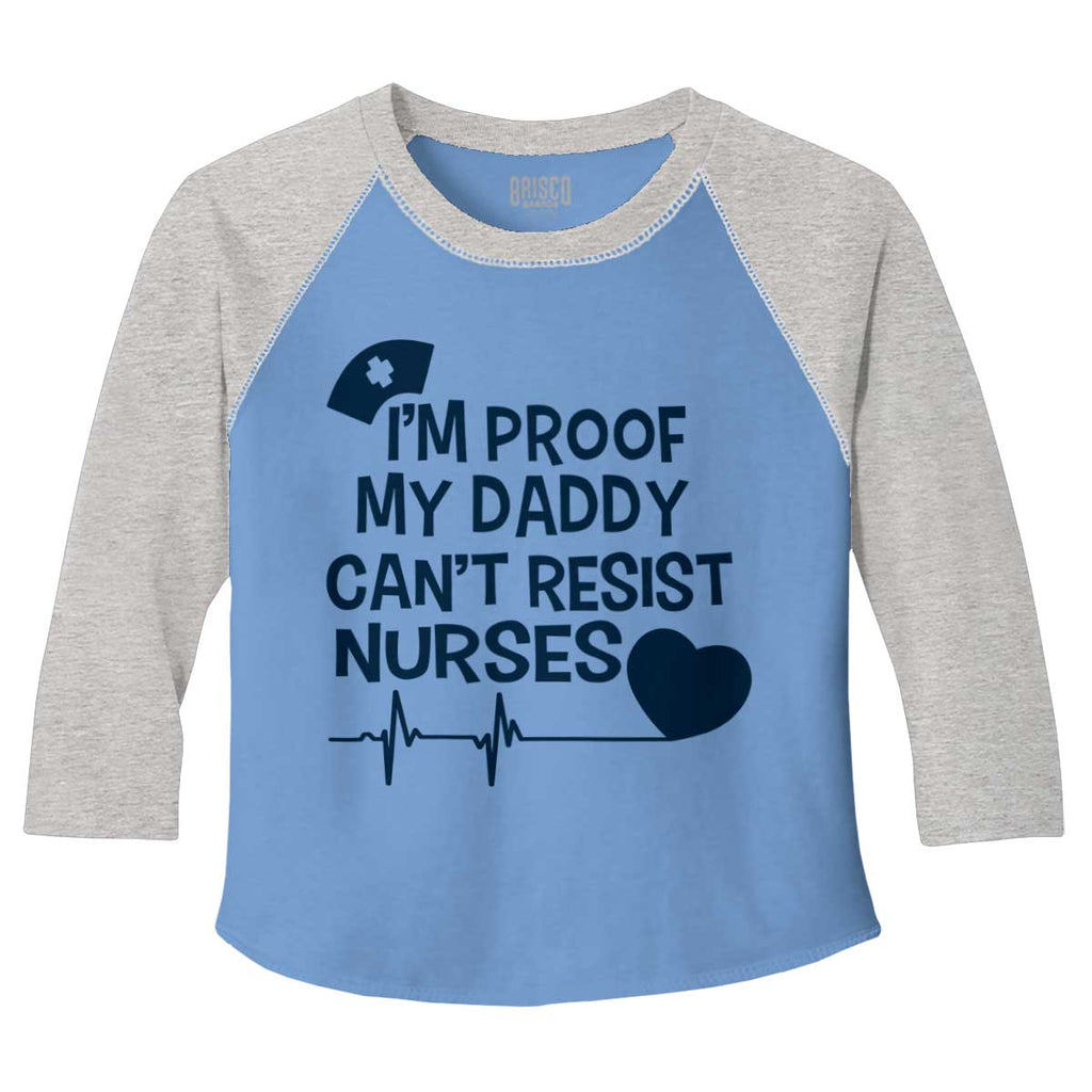 Can't Resist Nurses Toddler Baseball-Direct To Garment Print-Brisco Baby