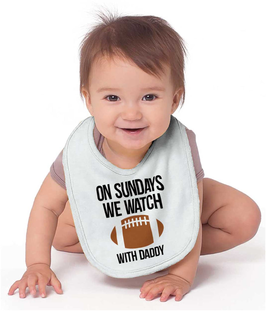 Football Sundays Infant Baby Bib-Direct To Garment Print-Brisco Baby