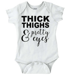 Thick Thighs Romper Bodysuit-Direct To Garment Print-Brisco Baby