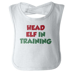 Head Elf Training Infant Baby Bib-Direct To Garment Print-Brisco Baby