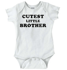 Cutest Little Brother Romper Bodysuit-Direct To Garment Print-Brisco Baby