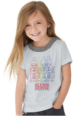 Rainbow Puppie Toddler Ruffled Trim T-Shirt-Direct To Garment Print-Brisco Baby