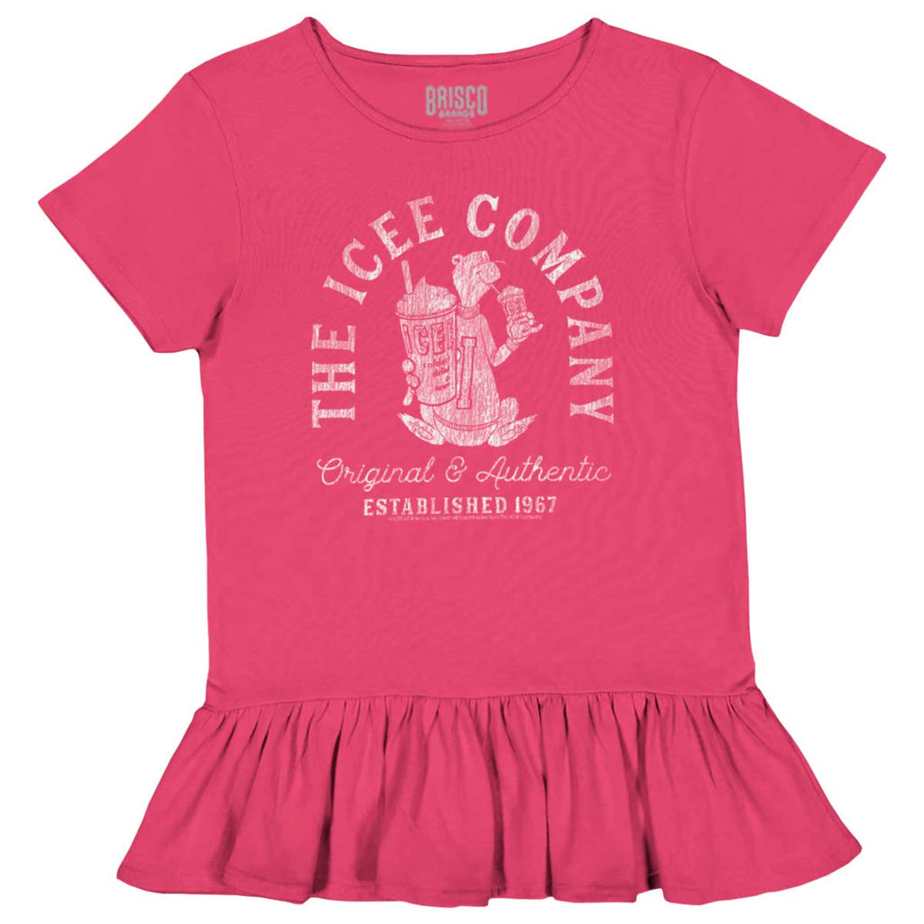 The Icee Company Toddler Ruffle Bottom Tee-Direct To Garment Print-Brisco Baby