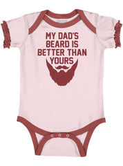 Dad's Beard Baby Ruffled Trim Romper-Direct To Garment Print-Brisco Baby