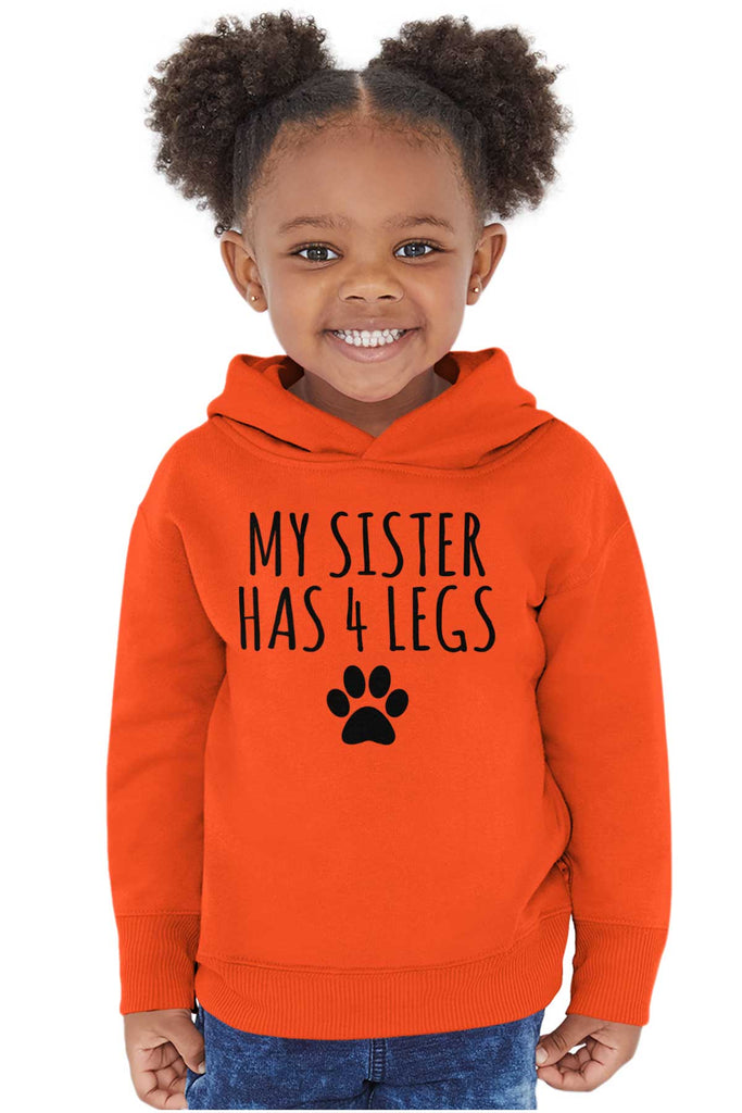 Sister has 4 legs Toddler Pullover Hoodie-Direct To Garment Print-Brisco Baby