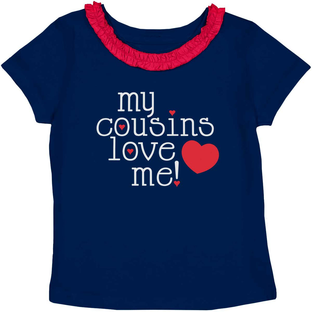 Cousins Love Me Toddler Ruffled Trim T-Shirt-Direct To Garment Print-Brisco Baby