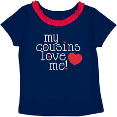 Cousins Love Me Toddler Ruffled Trim T-Shirt-Direct To Garment Print-Brisco Baby