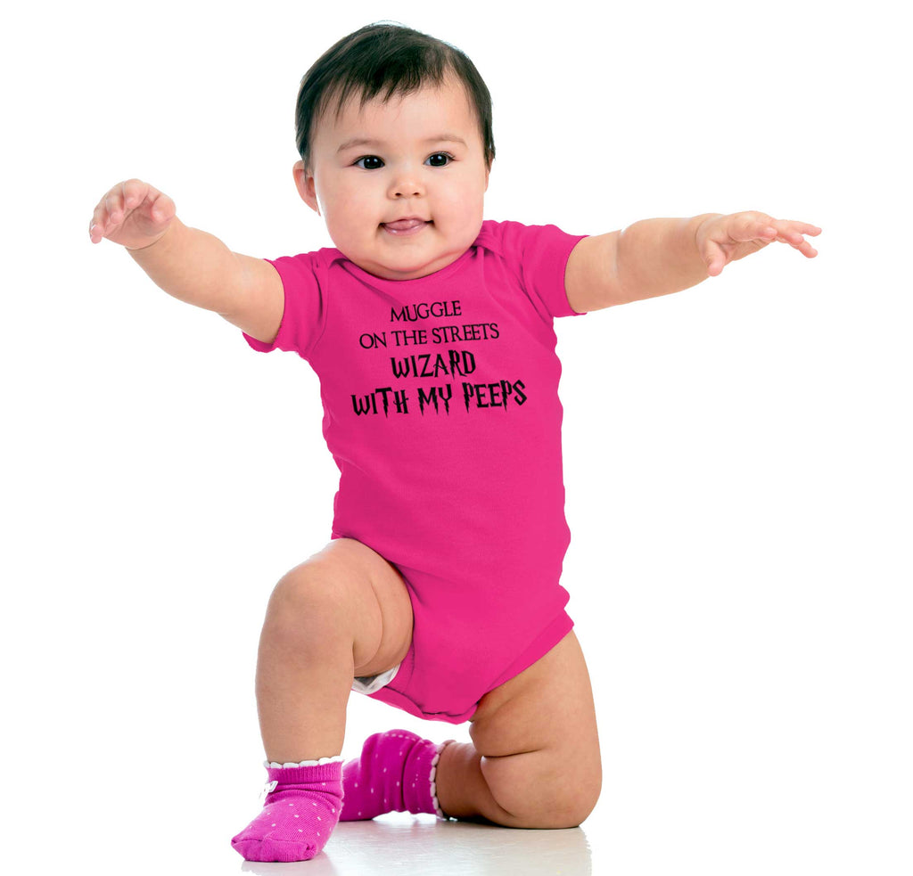 Wizard With My Peeps Romper Bodysuit-Direct To Garment Print-Brisco Baby