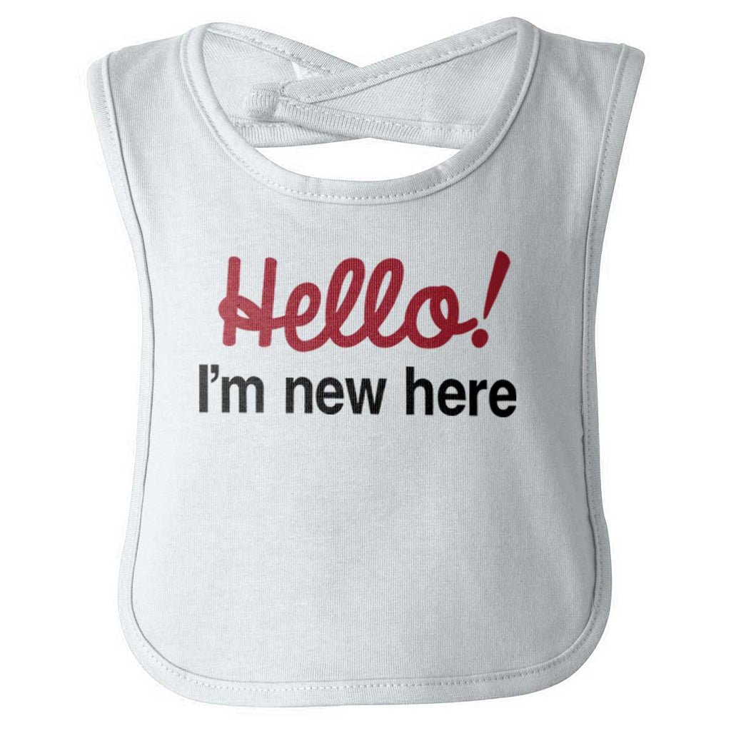 I'm New Here Infant Baby Bib-Direct To Garment Print-Brisco Baby