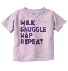 Milk Snuggle Nap Infant Toddler T Shirt-Direct To Garment Print-Brisco Baby