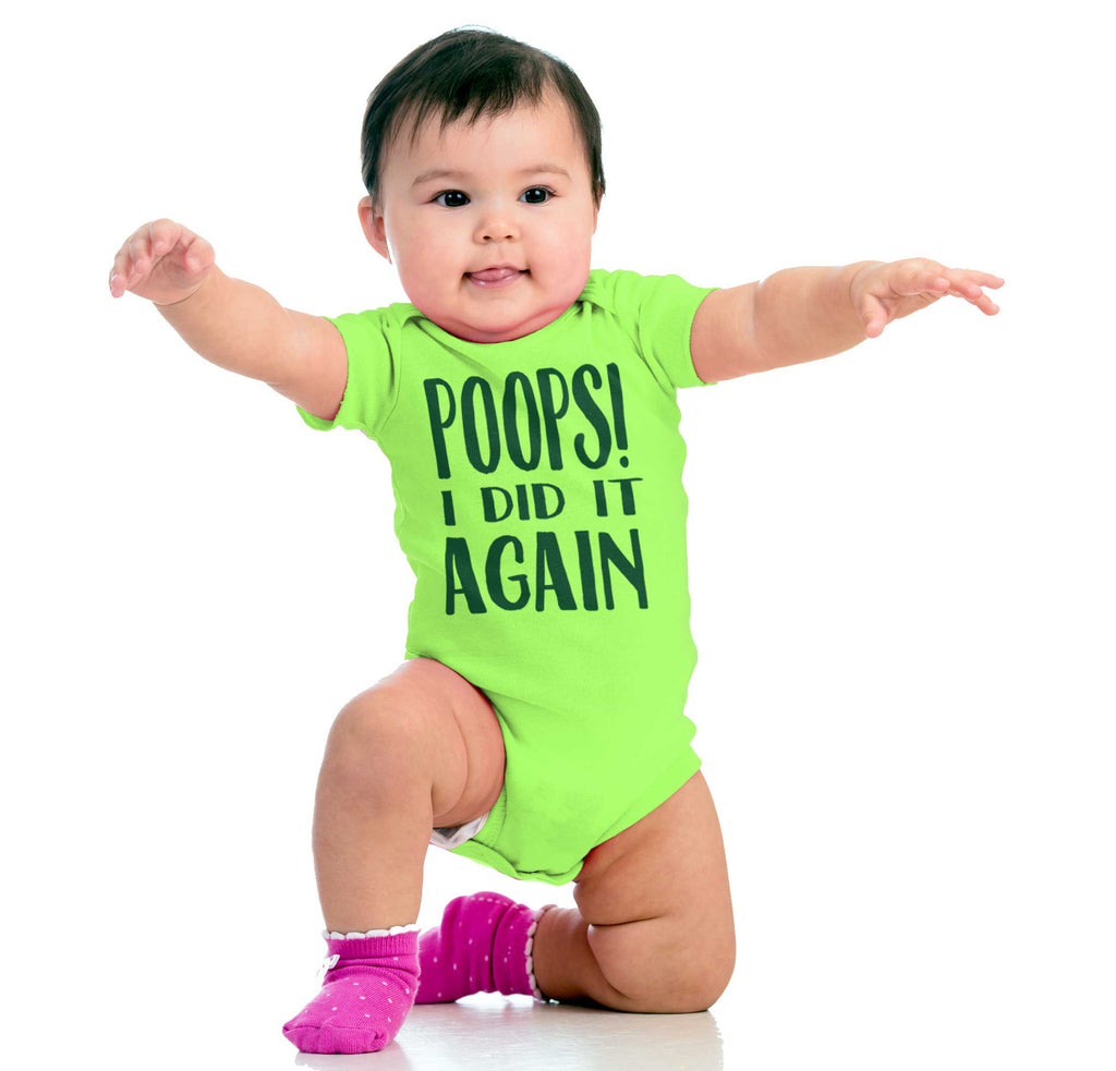 Poops I Did It Again Romper Bodysuit-Direct To Garment Print-Brisco Baby