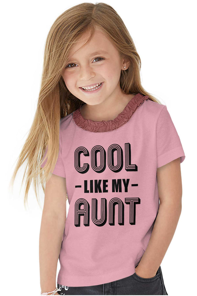 Aunt is Single Toddler Ruffled Trim T-Shirt-Direct To Garment Print-Brisco Baby