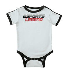 Sports Legend Professional Gamer Ringer Romper Bodysuit-Direct To Garment Print-Brisco Baby
