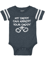 Arrest Your Daddy Football Romper Bodysuit-Direct To Garment Print-Brisco Baby