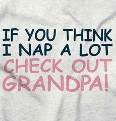 Check Out Grandpa Toddler Ruffled Trim T-Shirt-Direct To Garment Print-Brisco Baby