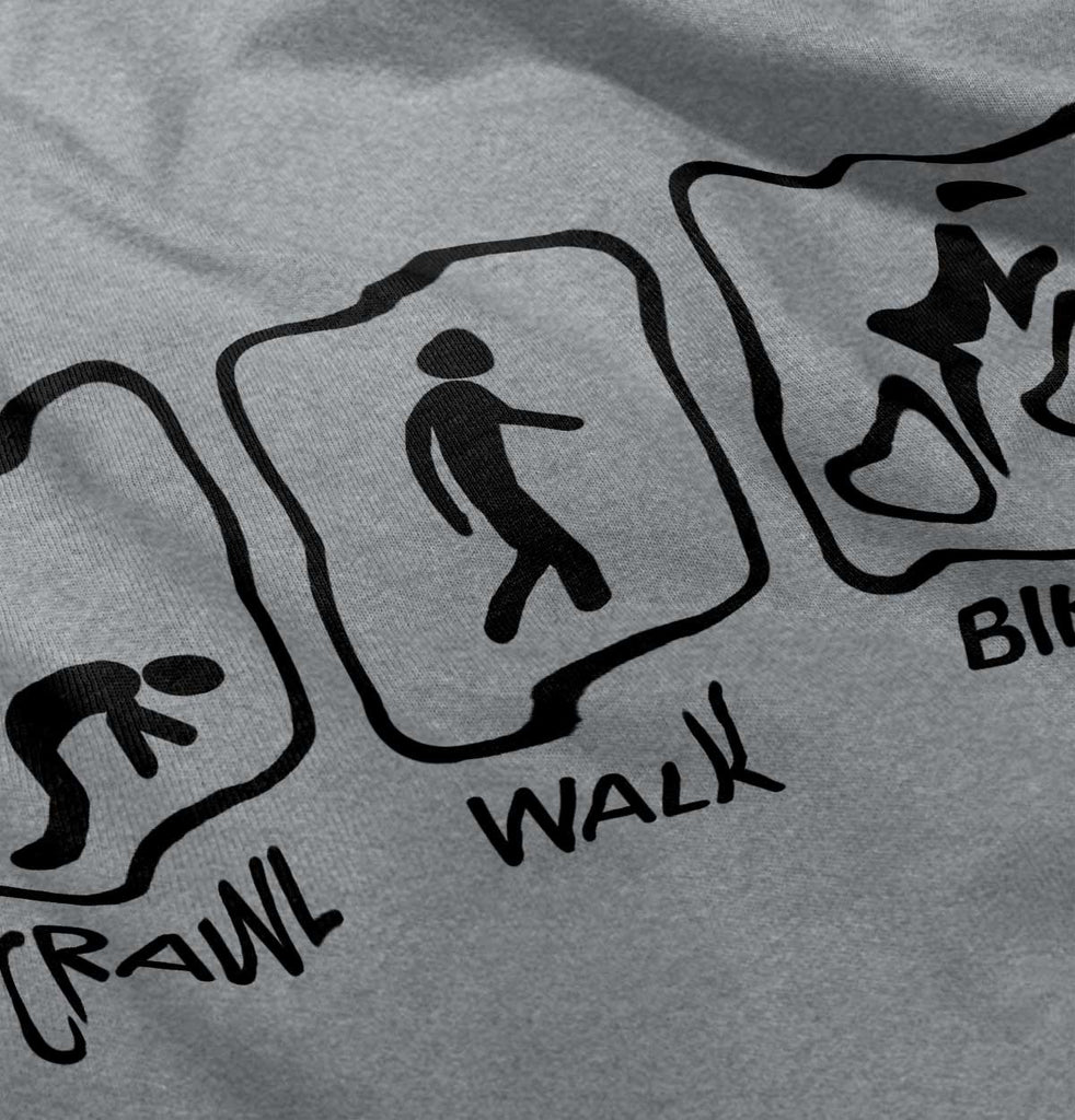 Crawl Walk Bike Toddler Football Jersey Tee-Direct To Garment Print-Brisco Baby