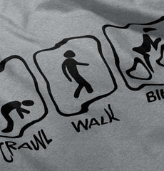 Crawl Walk Bike Toddler Football Jersey Tee-Direct To Garment Print-Brisco Baby