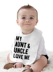 Aunt And Uncle Love Me Infant Baby Bib-Direct To Garment Print-Brisco Baby