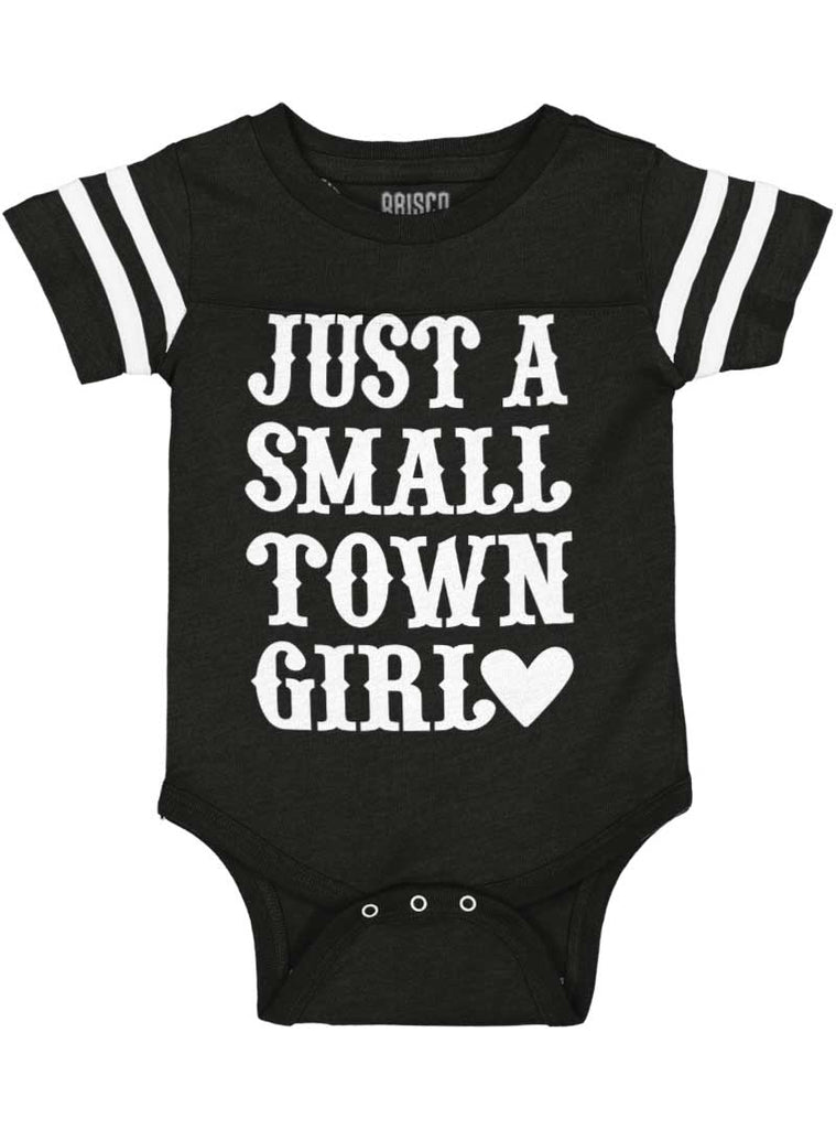 Small Town Girl Football Romper Bodysuit-Direct To Garment Print-Brisco Baby