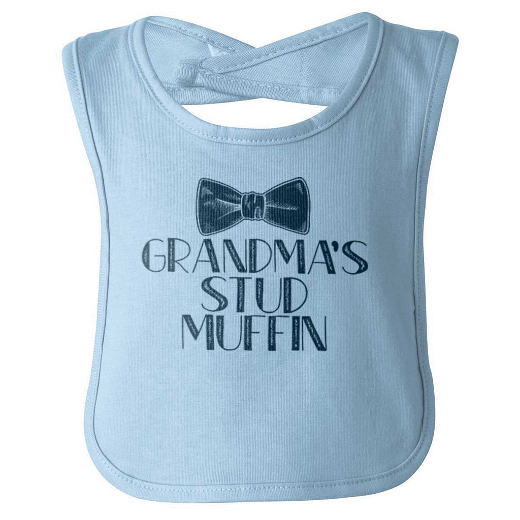Grandma's Stud Muffin Infant Baby Bib-Direct To Garment Print-Brisco Baby