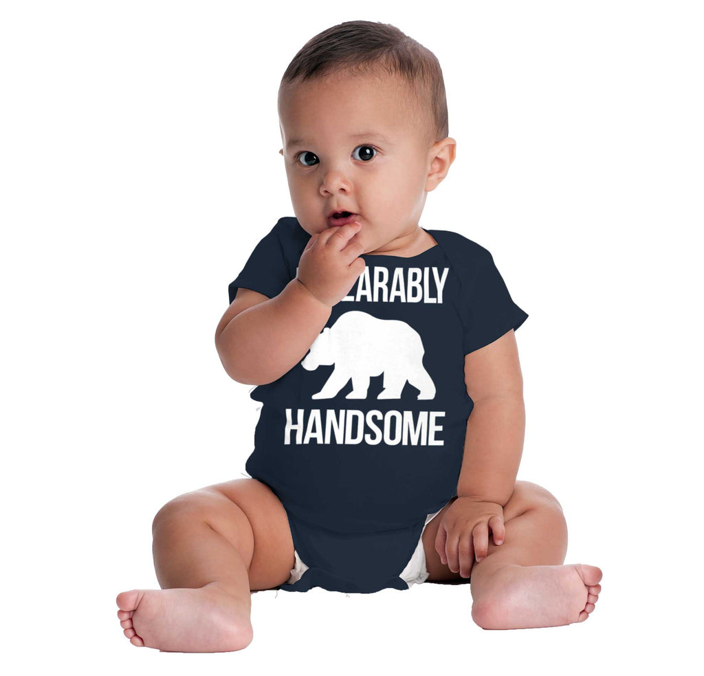 Unbearably Handsome Romper Bodysuit-Direct To Garment Print-Brisco Baby