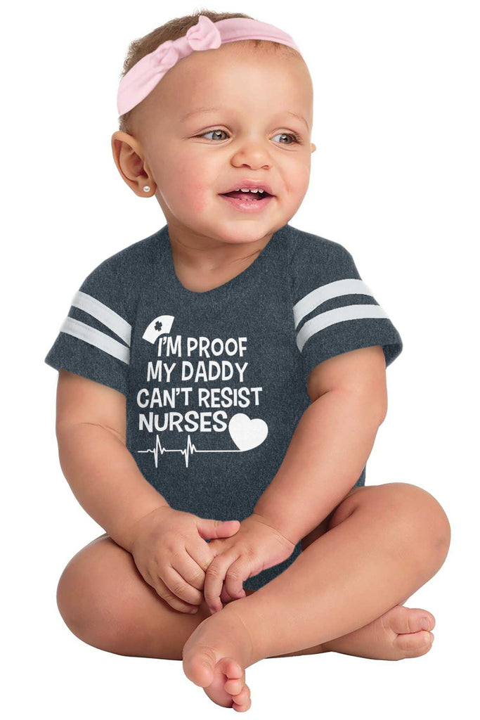 Can't Resist Nurses Football Romper Bodysuit-Direct To Garment Print-Brisco Baby