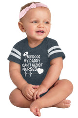 Can't Resist Nurses Football Romper Bodysuit-Direct To Garment Print-Brisco Baby