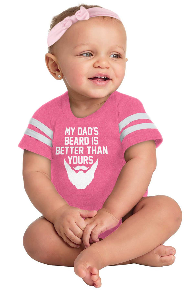 Dad's Beard Football Romper Bodysuit-Direct To Garment Print-Brisco Baby