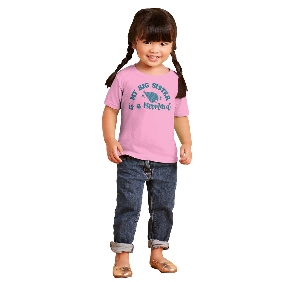 Big Sister Is A Mermaid Infant Toddler T Shirt-Direct To Garment Print-Brisco Baby
