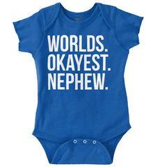Worlds Okayest Nephew Romper Bodysuit-Direct To Garment Print-Brisco Baby