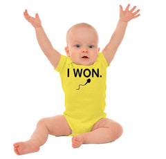 Won The Race Romper Bodysuit-Direct To Garment Print-Brisco Baby