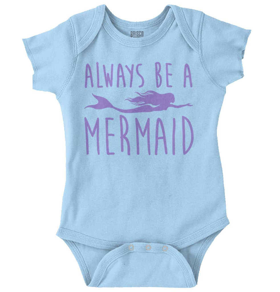 Always Be A Mermaid Romper Bodysuit-Direct To Garment Print-Brisco Baby