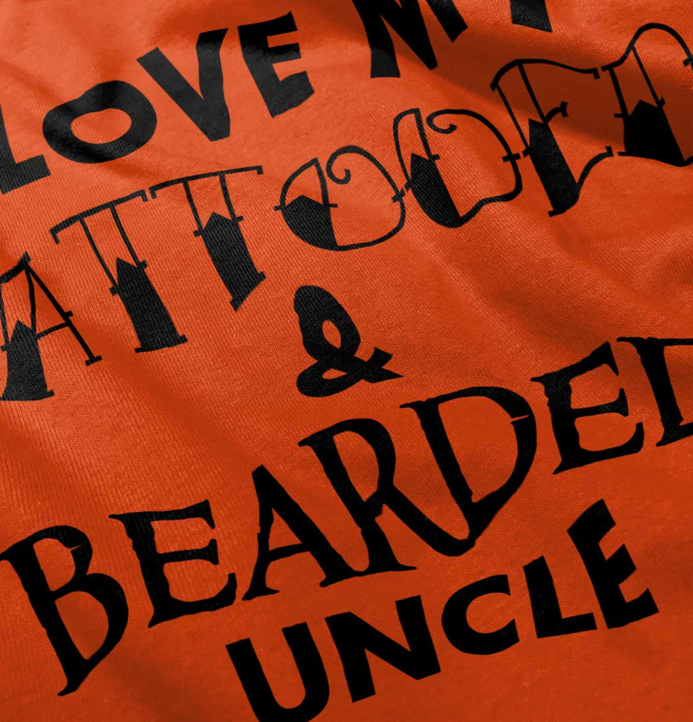 Love My Tattooed Bearded Uncle Romper Bodysuit-Direct To Garment Print-Brisco Baby