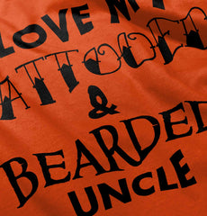 Love My Tattooed Bearded Uncle Romper Bodysuit-Direct To Garment Print-Brisco Baby