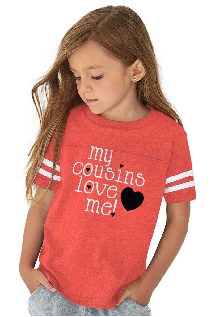 Cousins Love Me Toddler Football Jersey Tee-Direct To Garment Print-Brisco Baby